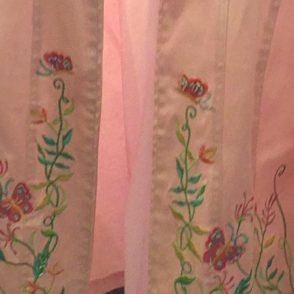 Pink embroider jean jacket  SIZE 1X EUC - Picture 3 of 7
